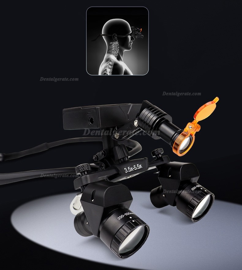 WJ YWJ-MG11 3.0X-5.0X Dental Flip-up Ergonomic Lupenbrille (Einstellbare Vergr&ouml;&szlig;erung) mit Lupenbrille Licht Zahnarzt